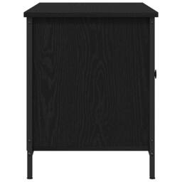 Berkfield Home TV Cabinet Black Oak 100x40x50 cm Engineered Wood & Steel - Size: 100 x 40 x 50 cm - thumbnail 7