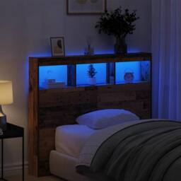 Berkfield Home Headboard Old Wood Solid Reclaimed Wood 120 x 17 x 102 cm in Brown - thumbnail 4