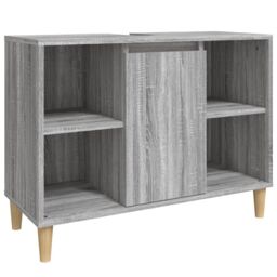 Berkfield Home Sink Cabinet Grey Sonoma 80x33x60 cm Engineered Wood - Size: 80 x 33 x 60 cm - thumbnail 2