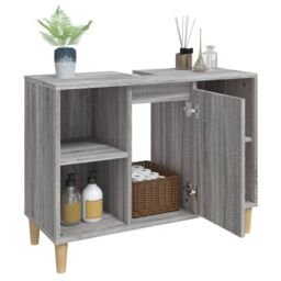 Berkfield Home Sink Cabinet Grey Sonoma 80x33x60 cm Engineered Wood - Size: 80 x 33 x 60 cm - thumbnail 5