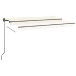 Berkfield Home Manual Retractable Awning with LED 400x350 cm Cream in Beige - thumbnail 3
