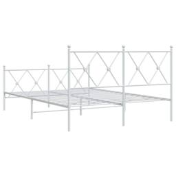Berkfield Home Metal Bed Frame without Mattress with Footboard White 140x200cm - Size: 140x200 cm - thumbnail 6
