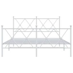 Berkfield Home Metal Bed Frame without Mattress with Footboard White 140x200cm - Size: 140x200 cm - thumbnail 4
