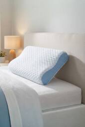 Living and Home High-Density Memory Foam Pillow with Zip-Off Cover in White - thumbnail 2