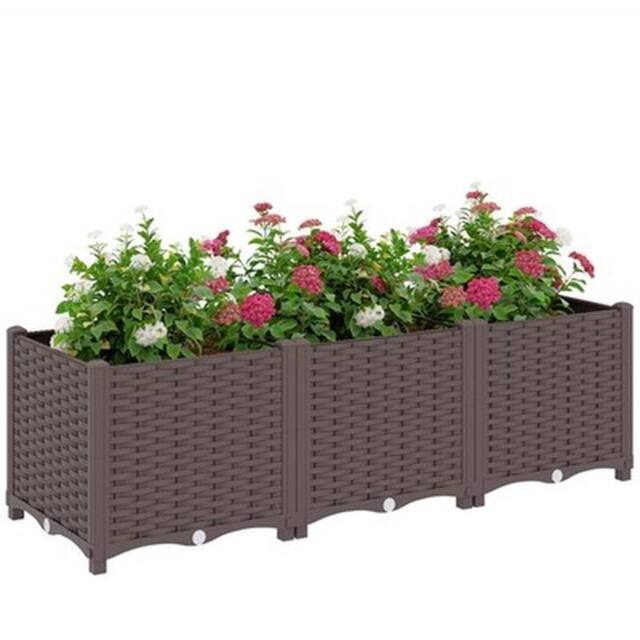 NESTLUNE Plastic Raised Garden Bed in Dark Brown - Size: 1.25kg - image 1