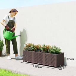 NESTLUNE Plastic Raised Garden Bed in Dark Brown - Size: 1.25kg - thumbnail 2