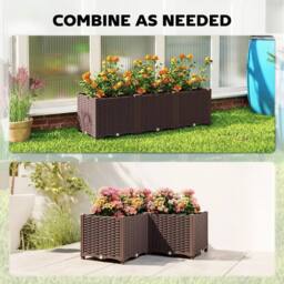 NESTLUNE Plastic Raised Garden Bed in Dark Brown - Size: 1.25kg - thumbnail 6