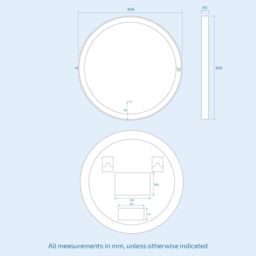 Nes Home Bathroom LED Mirror Demister Touch Sensor Lights Anti-fog Matte Black in Silver - thumbnail 6