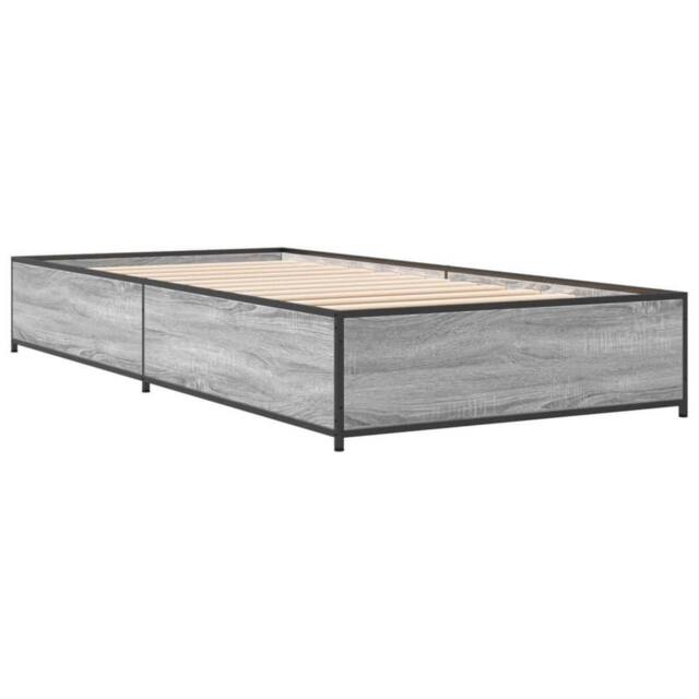 Berkfield Home Durable Bed Frame without Mattress Grey Sonoma 100x200 cm - image 1