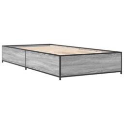 Berkfield Home Durable Bed Frame without Mattress Grey Sonoma 100x200 cm - thumbnail 1