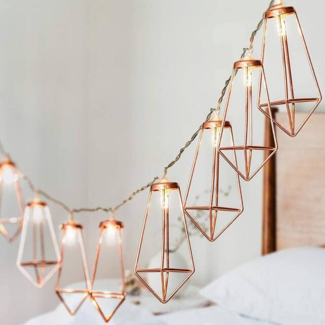 Globrite Geometric Rose Gold Diamond String Lights with 20 LEDs - image 1