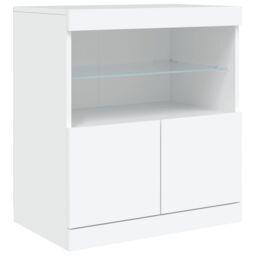 Berkfield Home Sideboard with LED Lights White 60x37x67 cm - Size: 60 x 37 x 67 cm - thumbnail 3