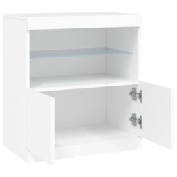 Berkfield Home Sideboard with LED Lights White 60x37x67 cm - Size: 60 x 37 x 67 cm - thumbnail 7