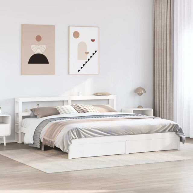 Berkfield Home Bed Frame with Headboard without Mattress White 180x200 cm Super King - image 1