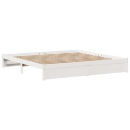 Berkfield Home Bed Frame with Headboard without Mattress White 180x200 cm Super King - thumbnail 5