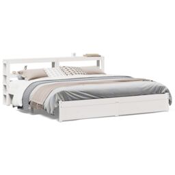 Berkfield Home Bed Frame with Headboard without Mattress White 180x200 cm Super King - thumbnail 2