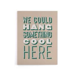 "Artery8 We Could Hang Something Cool Here Beige Funny Canvas Wall Art Print - Size: W12"" x H16""" - thumbnail 1