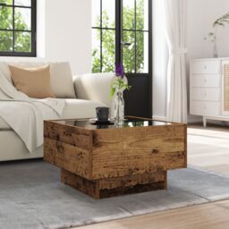 Berkfield Home Coffee Table Old wood 50 x 50 x 30 cm Engineered wood in Brown - thumbnail 5