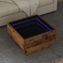 Berkfield Home Coffee Table Old wood 50 x 50 x 30 cm Engineered wood in Brown - thumbnail 1