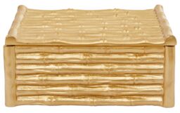 Orsina Hiba Large Gold Finish Bamboo Effect Trinket Box - thumbnail 1