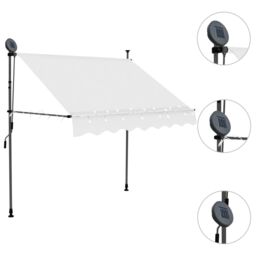 Berkfield Home Manual Retractable Awning with LED 150 cm Cream in Beige - thumbnail 3