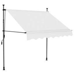Berkfield Home Manual Retractable Awning with LED 150 cm Cream in Beige - thumbnail 2