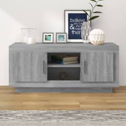 Berkfield Home TV Cabinet Grey Sonoma 102x35x45 cm Engineered Wood - Size: 102 x 35 x 45 cm - thumbnail 2