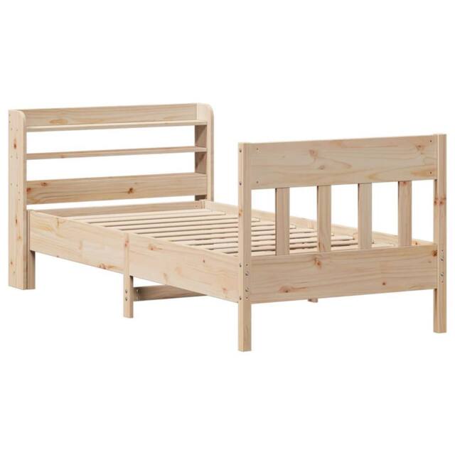 Berkfield Home Decorative Bed Frame without Mattress 75x190 cm Small Single Soli in Natural - image 1