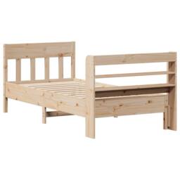 Berkfield Home Decorative Bed Frame without Mattress 75x190 cm Small Single Soli in Natural - thumbnail 6