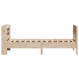 Berkfield Home Decorative Bed Frame without Mattress 75x190 cm Small Single Soli in Natural - thumbnail 5