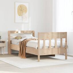 Berkfield Home Decorative Bed Frame without Mattress 75x190 cm Small Single Soli in Natural - thumbnail 2