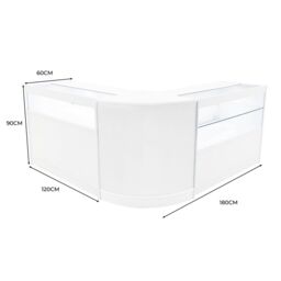 Monstershop Adonis LED Shop Counter Set B1200, C1200 & CM60 - White - thumbnail 3