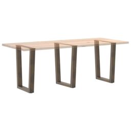 Berkfield Home Dining Table Legs V-Shape 3 pcs Natural Steel 70x(72-73.3) cm Steel in Brown - thumbnail 8