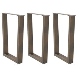 Berkfield Home Dining Table Legs V-Shape 3 pcs Natural Steel 70x(72-73.3) cm Steel in Brown - thumbnail 1