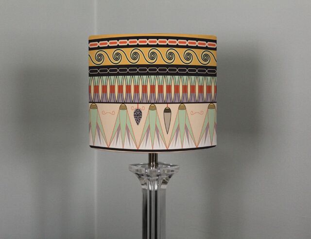 Benjamin Tate Design egyptian pattern ceiling lamp shade in Natural
