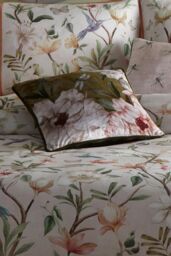 Appletree 'Fiorella' Floral Velvet Filled Cushion in Olive - Size: 43 cm x 43 cm - thumbnail 1