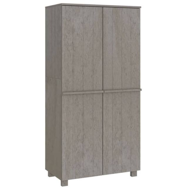 Berkfield Home Wardrobe HAMAR Light Grey 89x50x180 cm Solid Wood Pine - Size: 89 x 50 x 180 cm - image 1