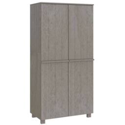 Berkfield Home Wardrobe HAMAR Light Grey 89x50x180 cm Solid Wood Pine - Size: 89 x 50 x 180 cm - thumbnail 1