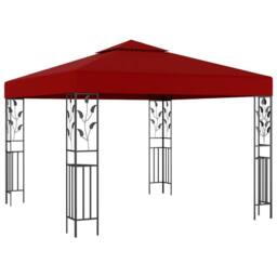 Berkfield Home Gazebo 3x3 m Wine Red - thumbnail 1