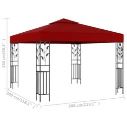Berkfield Home Gazebo 3x3 m Wine Red - thumbnail 5