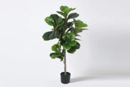 Tradala Trees Lush Artificial Fiddle Fig Tree with Real Wood Trunk in Dark Green - Size: 4ft - thumbnail 2