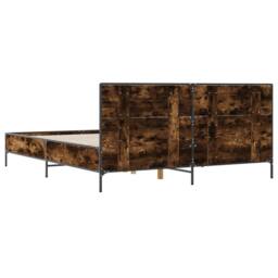 Berkfield Home Bed Frame without Mattress Smoked Oak 120x200 cm in Brown - Size: Small Double - thumbnail 6