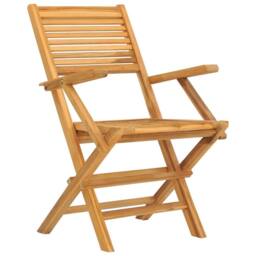 Berkfield Home Folding Garden Chairs 4 pcs 55x62x90 cm Solid Wood Teak in Brown - Size: 55 x 62 x 90 cm - thumbnail 3