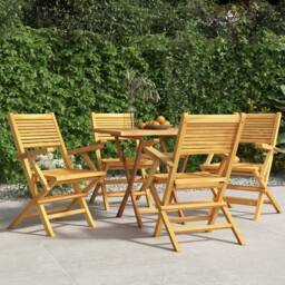 Berkfield Home Folding Garden Chairs 4 pcs 55x62x90 cm Solid Wood Teak in Brown - Size: 55 x 62 x 90 cm - thumbnail 1