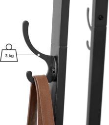 VASAGLE Industrial Coat Stand with 3 Shelves Ladder Design Hooks in Brown - thumbnail 8
