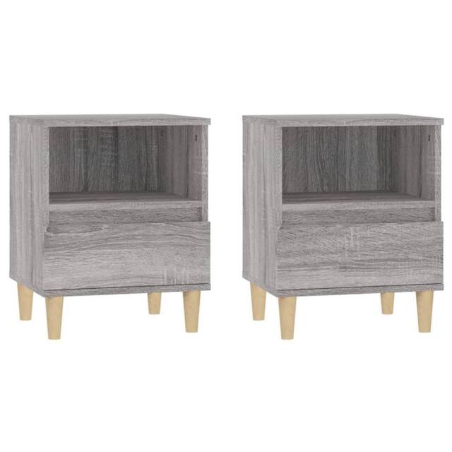 Berkfield Home Bedside Cabinets 2 pcs Grey Sonoma 40x35x50 cm - Size: 40 x 35 x 50 cm - image 1