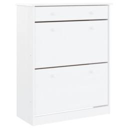 Berkfield Home Shoe Cabinet ALTA White 77x35x96 cm Solid Wood Pine - Size: 77 x 35 x 96 cm