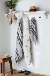Helena Springfield 'Beach House Stripe' Cotton Towel in Grey - thumbnail 3