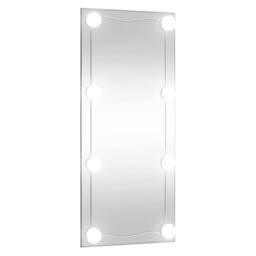 Berkfield Home Wall Mirror with LED Lights 30x80 cm Glass Rectangle in Silver - thumbnail 2
