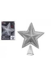 KDMD 20cm Luxury Tree Top Star Silver 2 Pack